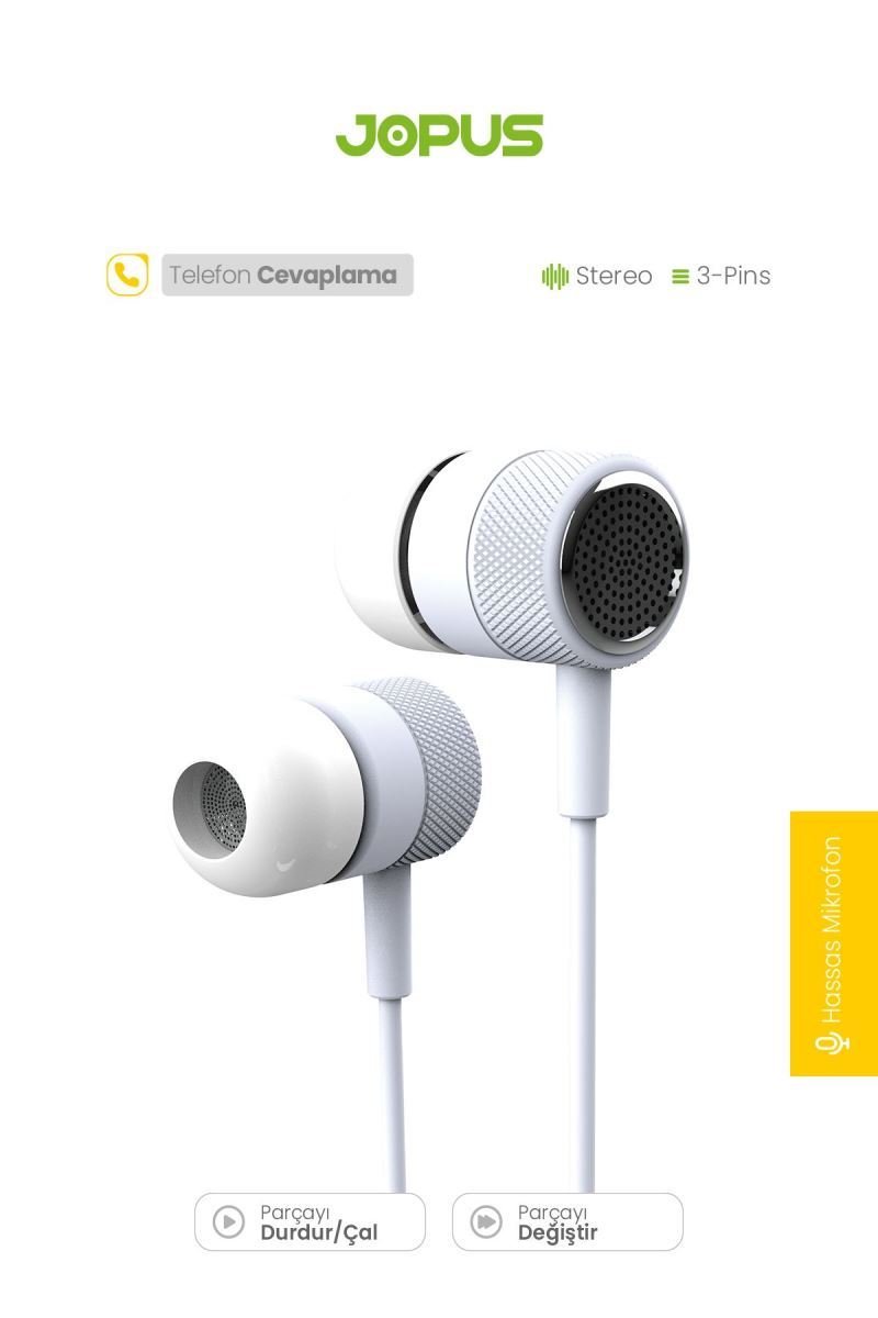 053912_3.jpg Jopus Jopus JO-K56 Melodia Universal 3,5 Mikrofonlu Kulaklik(BEYAZ) - Görsel 1