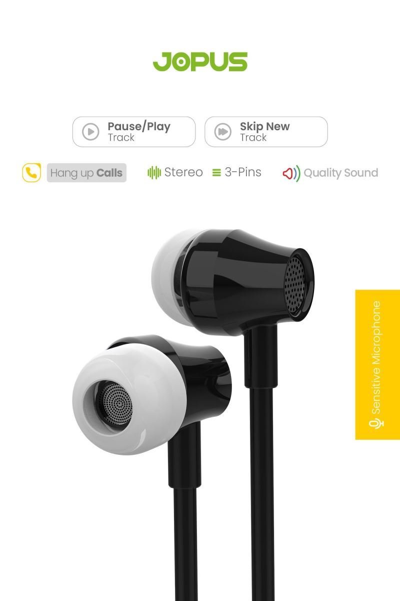 054076_2.jpg Jopus Jopus JO-K58 Bonea Universal 3,5 Mikrofonlu Kulaklik Siyah Renk - Görsel 1