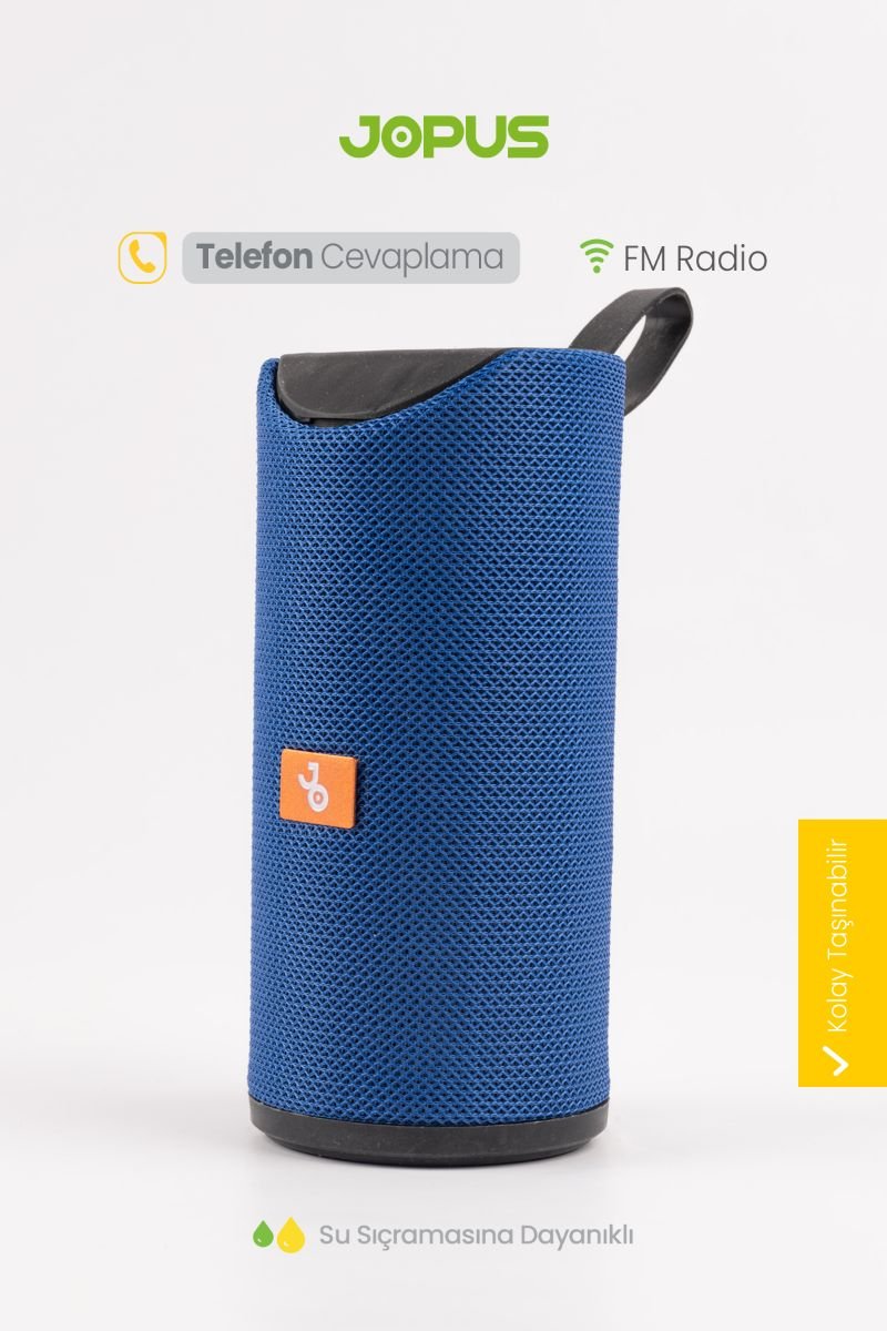 056139_3.jpg Jopus Leda Radyolu Bluetooth Hoparlör Mavi Renk - Görsel 1