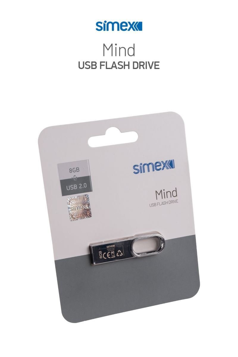 057312_5.jpg Simex SU-108 Mind 2.0 Metal 8GB USB Bellek - Görsel 1