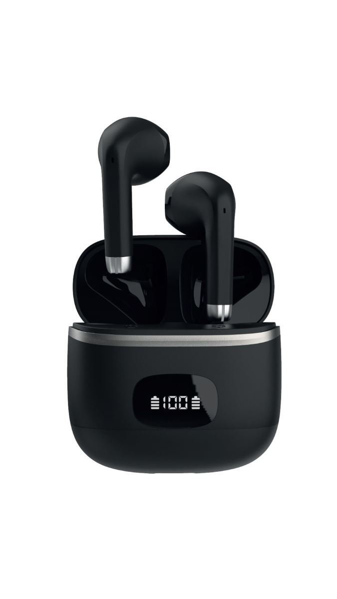 057541_1.jpg Jopus Elegante TWS Dijital Göstergeli Bluetooth Kulaklık Siyah Renk - Görsel 1