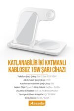 Azeada PD-W8 Wireless Magsafe 3in 1 15 Watt Sarj Cihazi