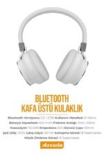 Azeada PD-BH400 Kulaküstü Bluetooth Kulaklık Beyaz kulaklık