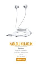 Azeada Azeada AZ-E01 Lightning Mikrofonlu Kulaklik (BEYAZ)
