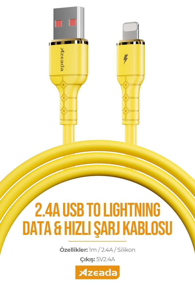 059582_4.jpg Azeada AZ-B08i 1mt Silikon Data Kablosu - Görsel 1