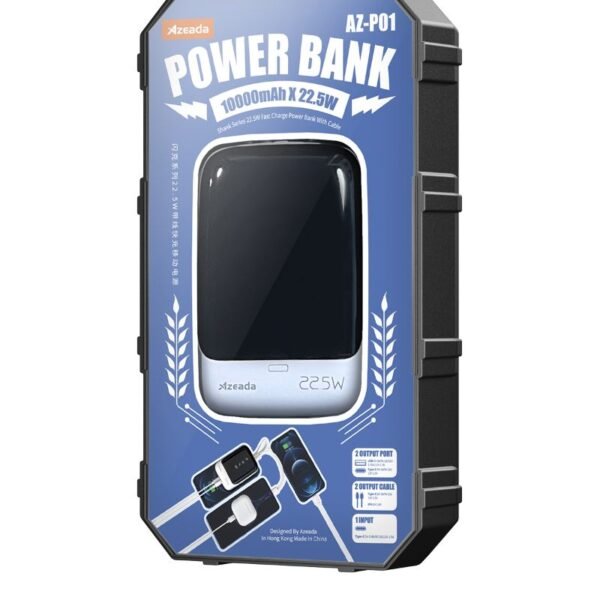 Azeada AZ-P01 22,5W 10000mAh Power Bank Dahili Kablolu