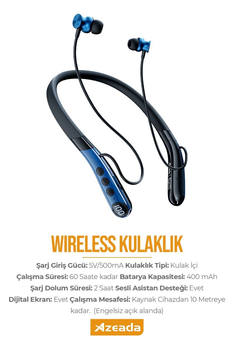 060200_5.jpg Azeada Azeada AZ-BN05 Boyun Askılı Bluetooth Kulaklık - Görsel 1