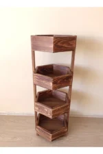 Wooden City Ahşap Banyo Rafı Banyo Düzenleyici Havluluk Çok Amaçlı Raf Mutfak Rafı Organizer Raf Ahşap Sebzelik - Görsel 2