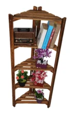 Wooden City Banyo Köşe Düzenleyici Mutfak Rafı Banyo Dolabı Çok Amaçlı Raf 5 Katlı Köşe Rafı Köşe Düzenleyici - Görsel 4