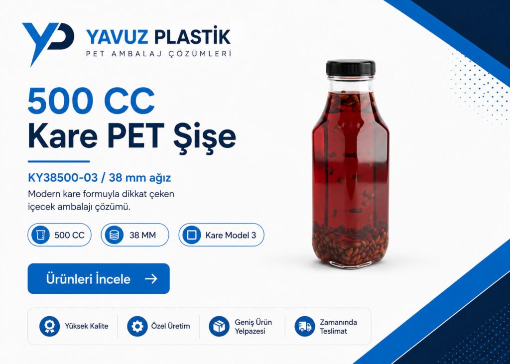 500 cc Kare Baharat ve Kuruyemiş Kavanozu 63 mm