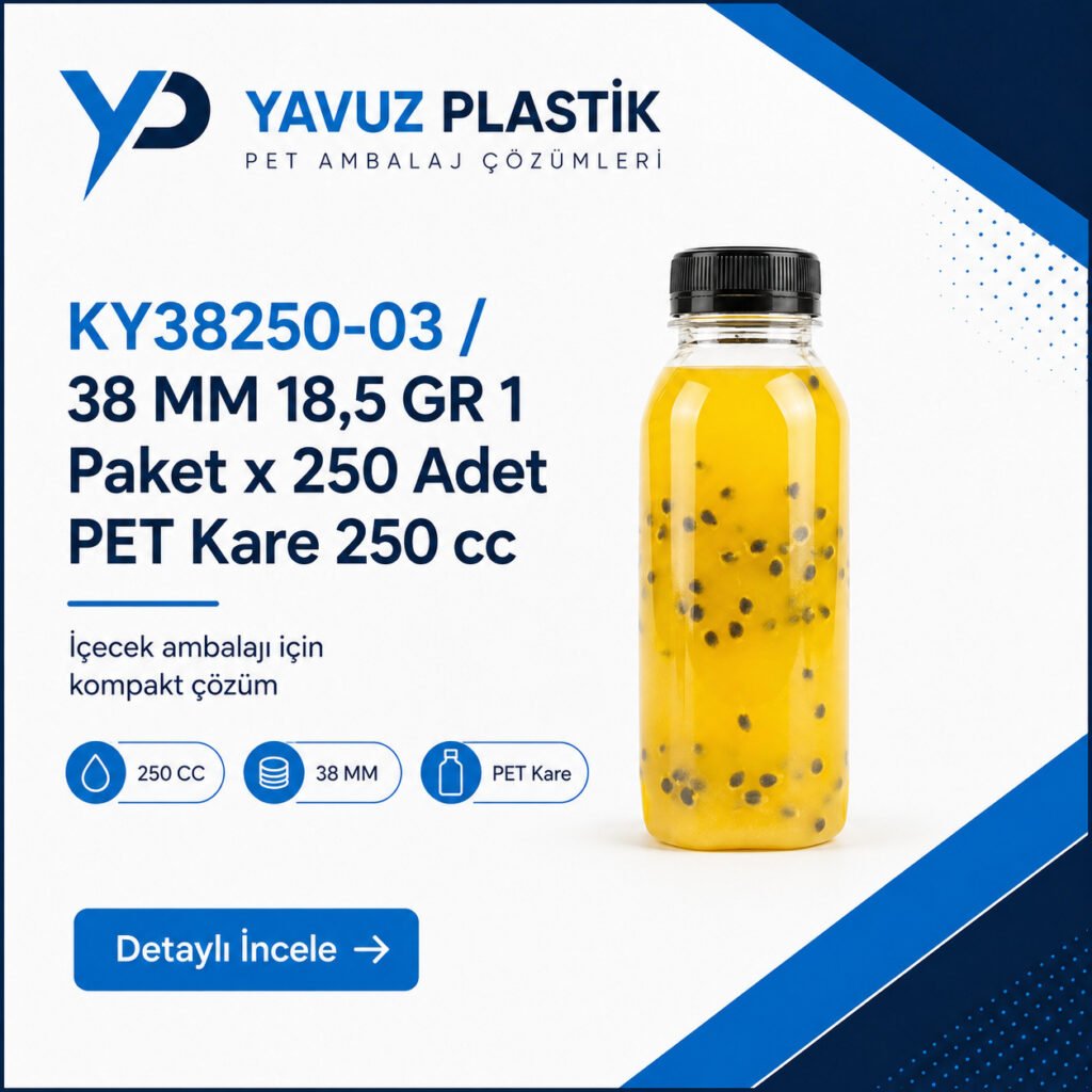 200 ml Kare Su Şişesi 38 mm