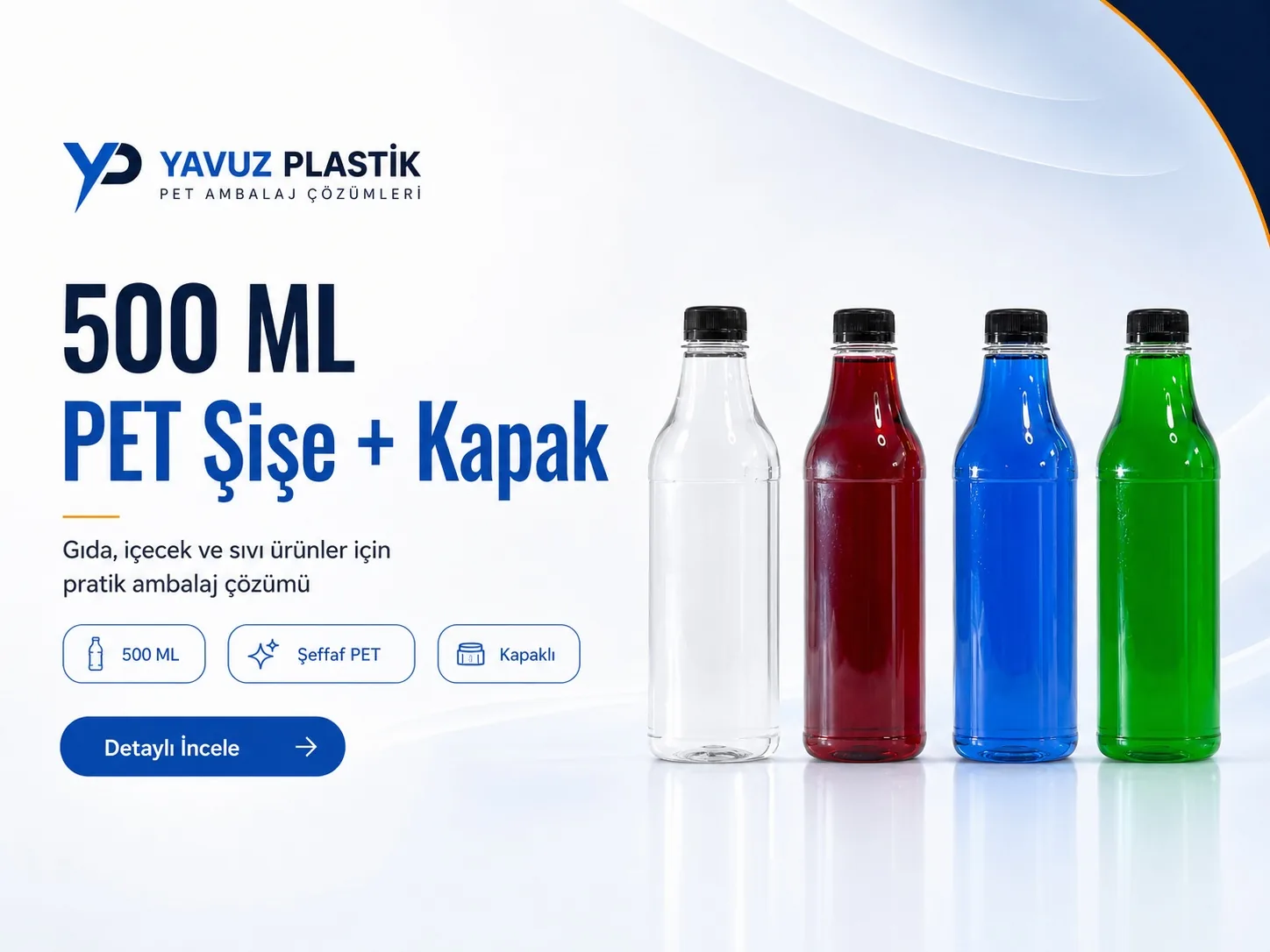 500 ML PET Şişe + Kapak