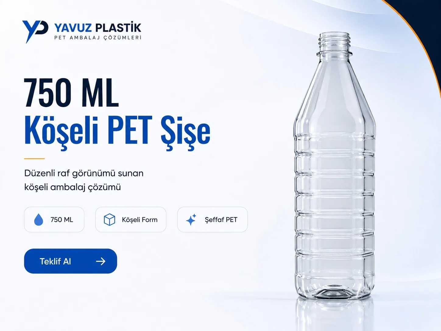750 ML Köşeli PET Şişe